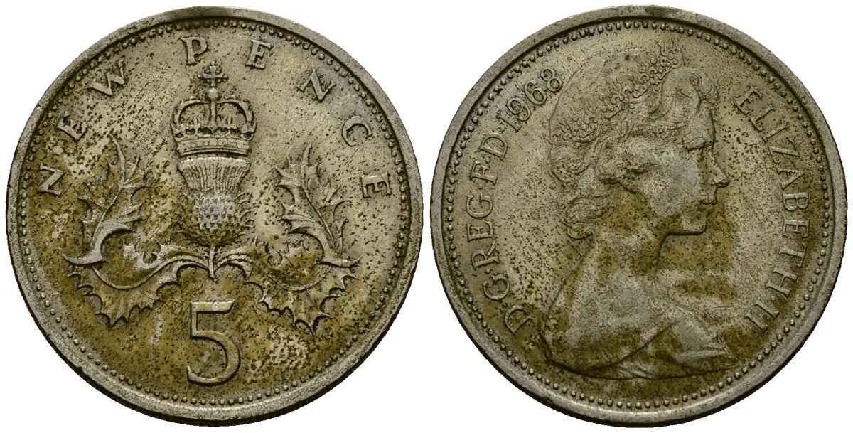 Багамские острова 5 центов 1968 KM 3 медно-никель 4172-237