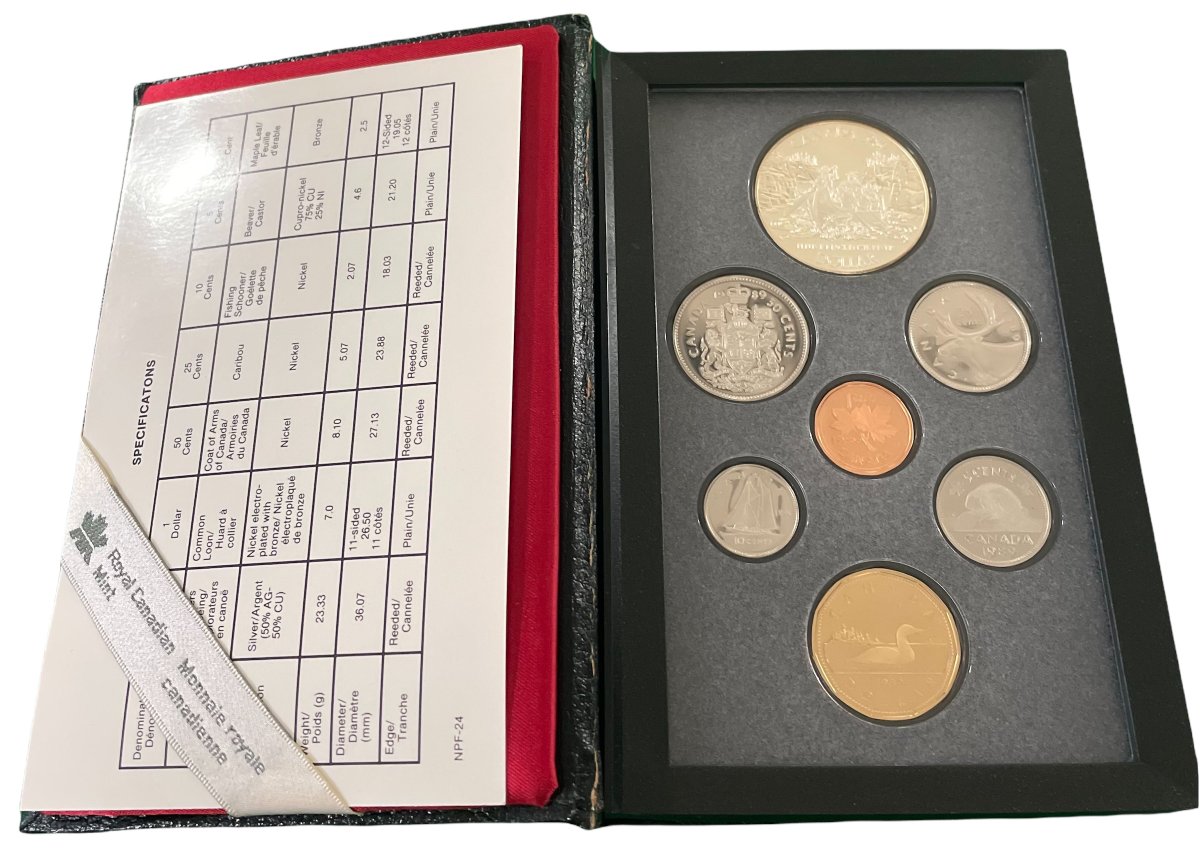 Канада набор из 7 монет 1989 с 1 долларом покорение реки Маккензи, в оригинальной коробке, с сертификатом PROOF 7-4-2-04