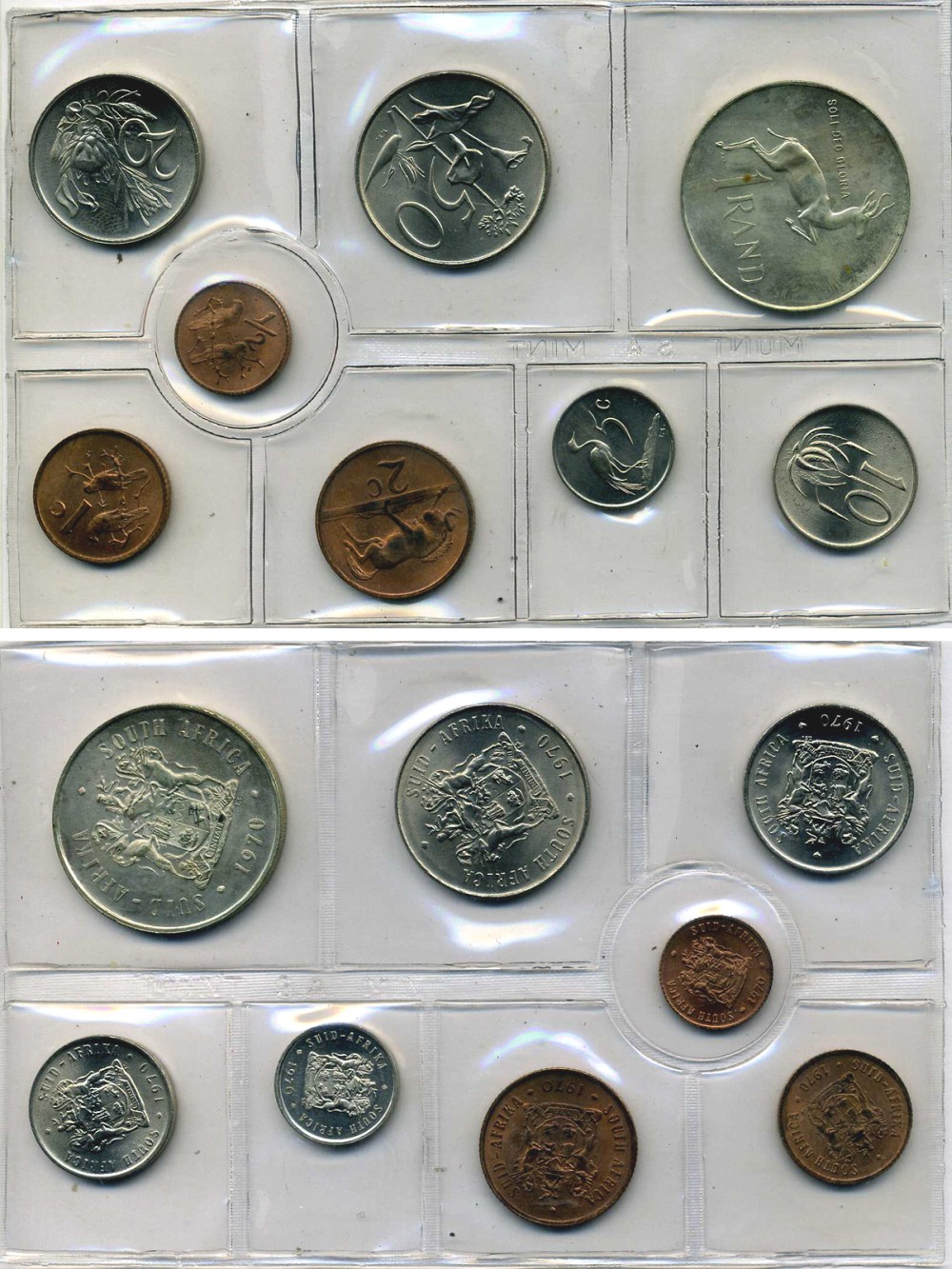 ЮАР государственный набор из 8 монет 1970 тираж 16000 экз. KM MS7 (KM 81-88)   UNC  00-00