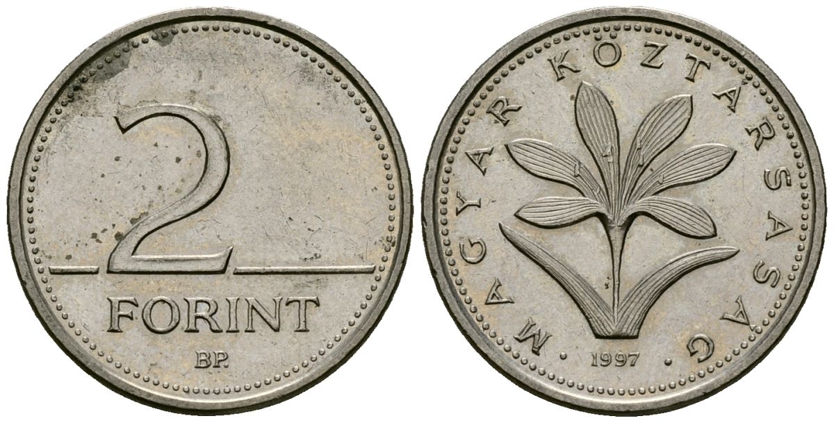 Венгрия 2 форинта 1997 KM 693 медно-никель 4136-116