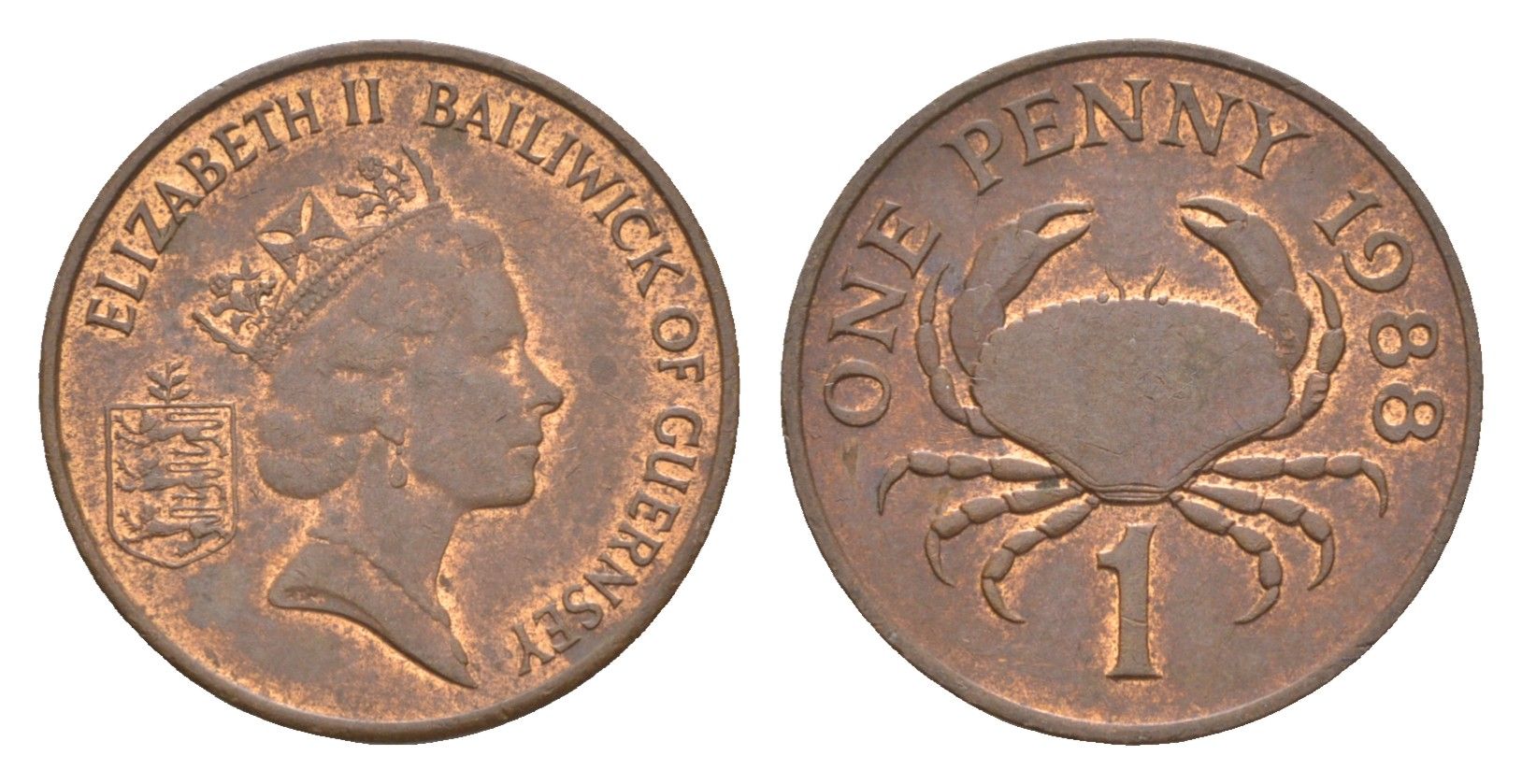 Гернси 1 пенни 1988 KM 40 бронза 4659-612