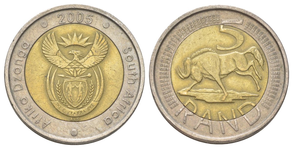 ЮАР 5 рандов 2005 KM 297 биметалл 4626-844