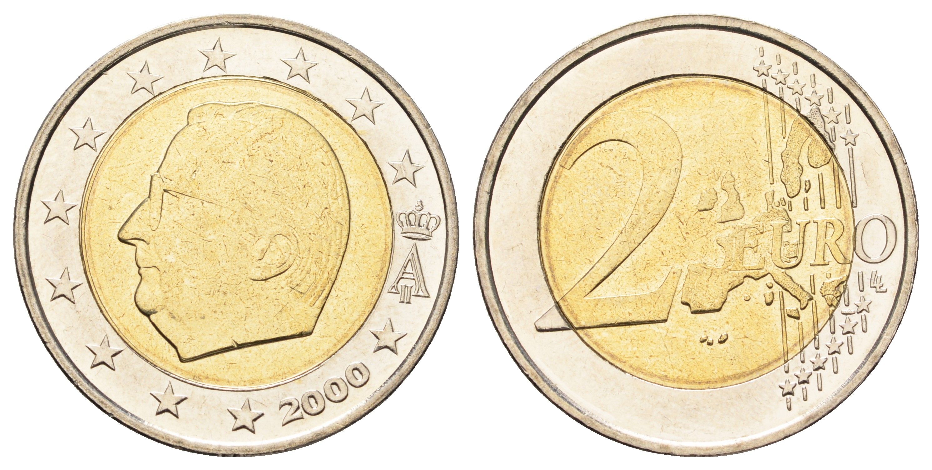 Бельгия 2 евро 2000 Альберт II (1993-2013) KM 231 биметалл UNC 4654-626