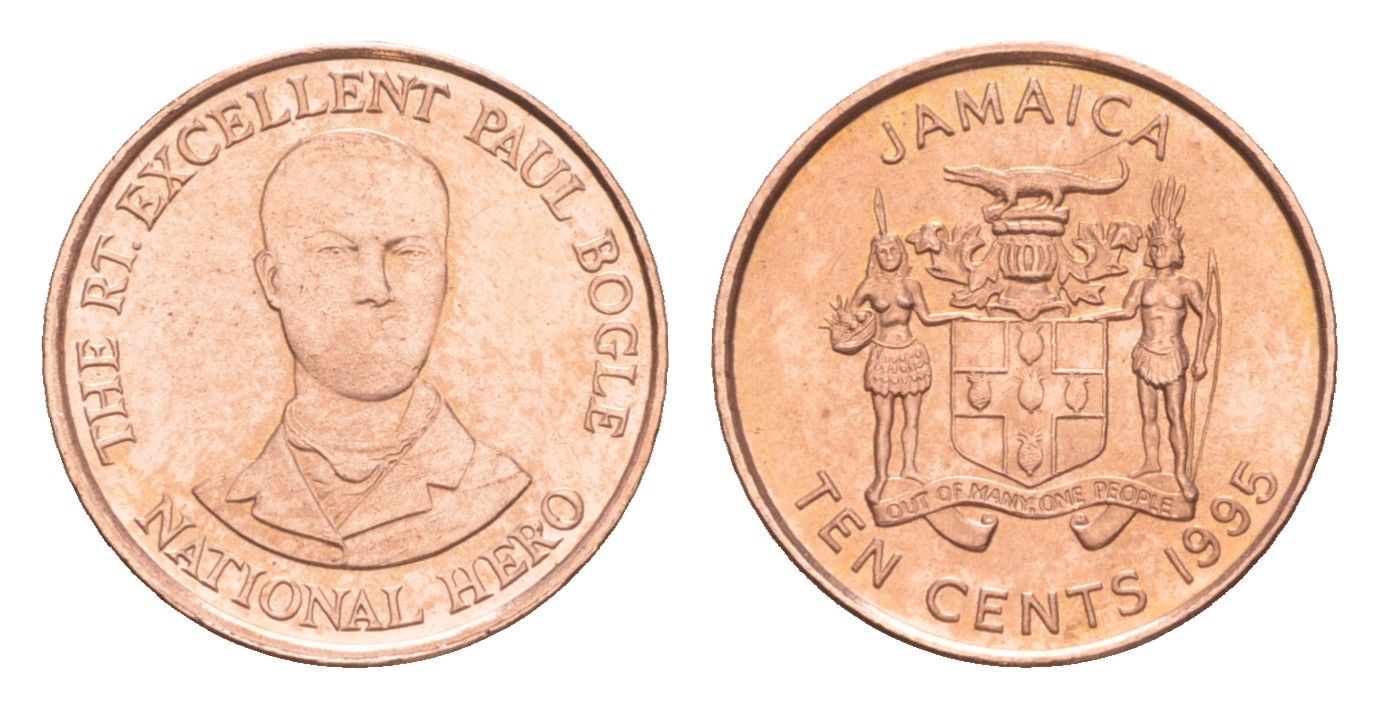 Ямайка 10 центов 1995 KM 146.2 сталь плакированная медью UNC 4649-743