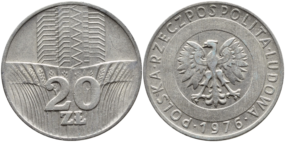Польша 20 злотых 1976 MW KM 67 медно-никель 4394-944