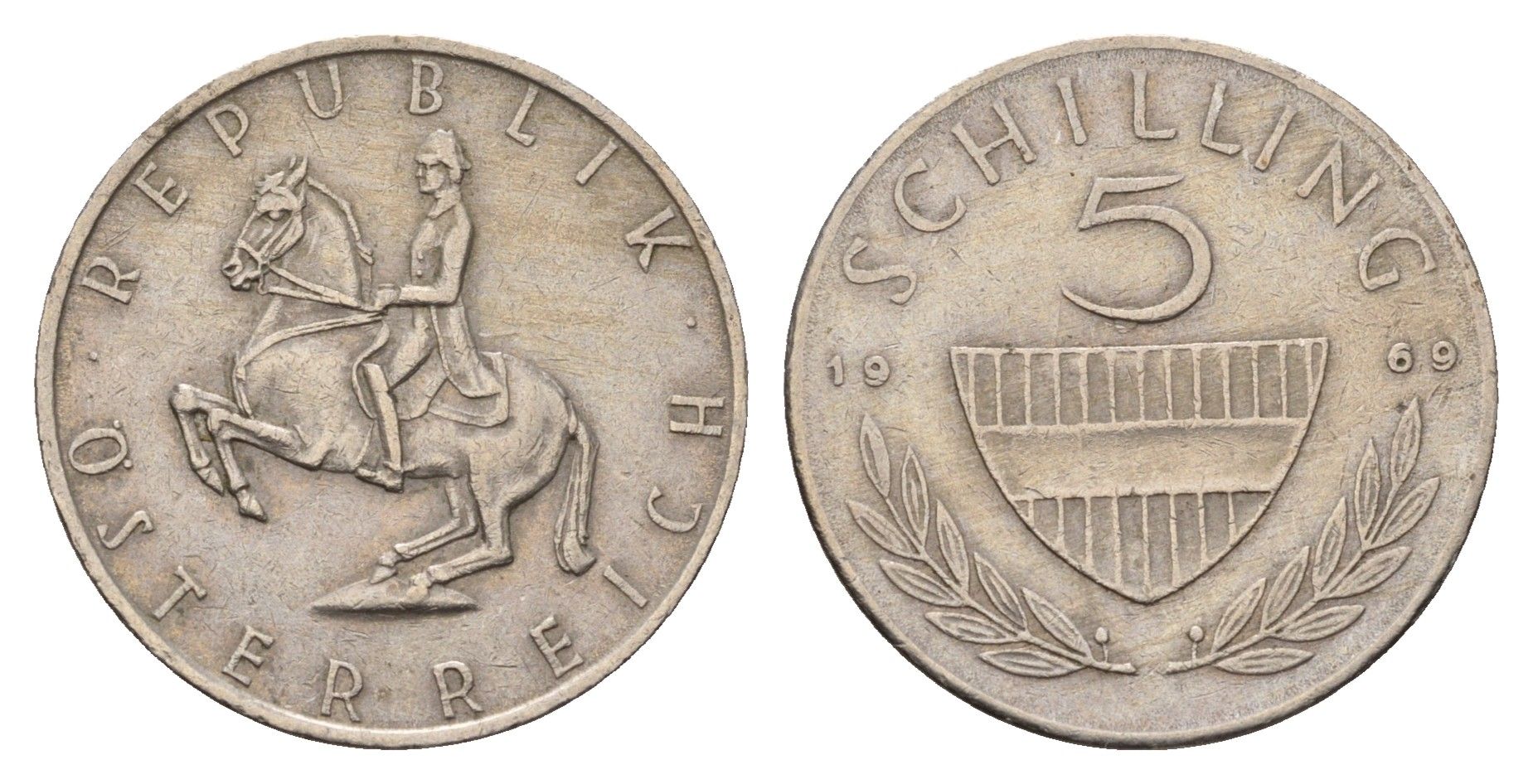 Австрия 5 шиллингов 1969 KM 2889a медно-никель 4391-314