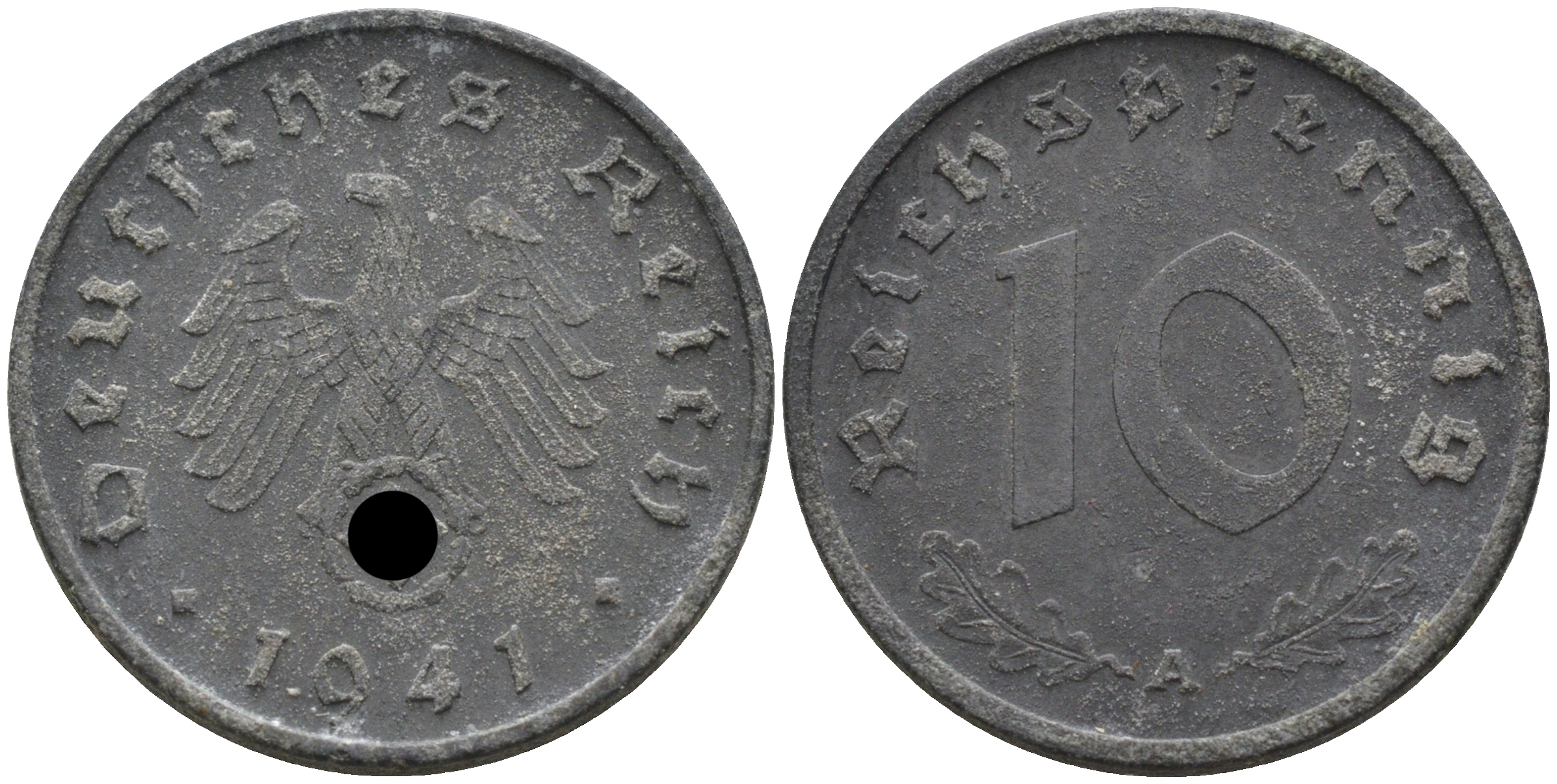 Германия 10 рейхспфеннигов 1941 A KM 101, J. 371 цинк    4595-137