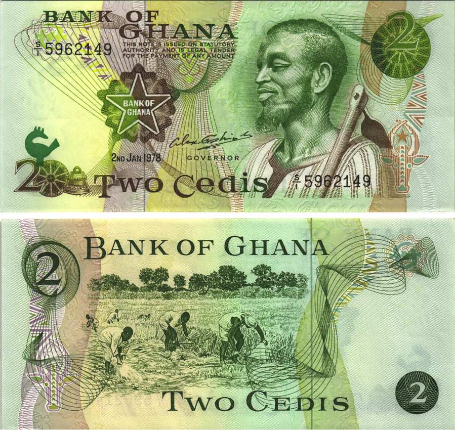 Гана 2 седи 1978 работа в поле Pick 14 c бумага UNC (пресс) 6299-53-1-2