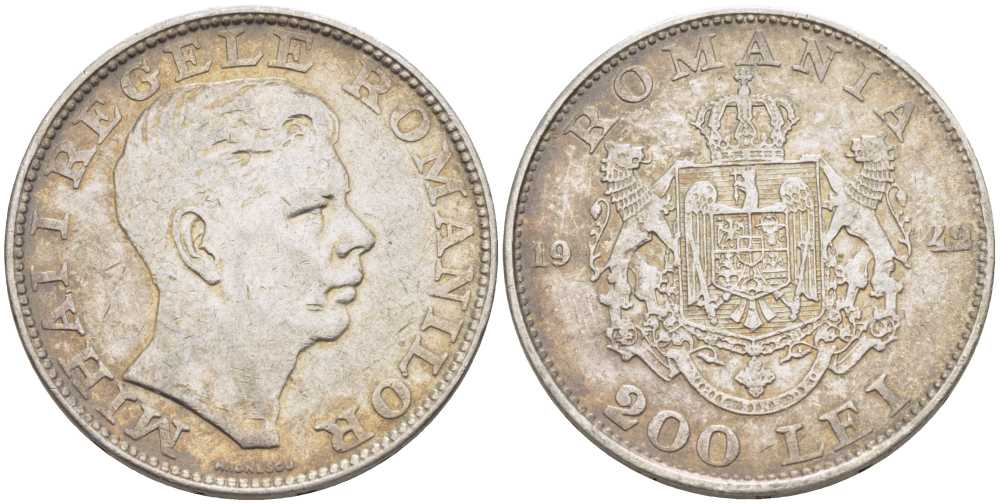 Румыния 200 лей 1942 Михай I (1940-1947) KM 63 серебро 94-545
