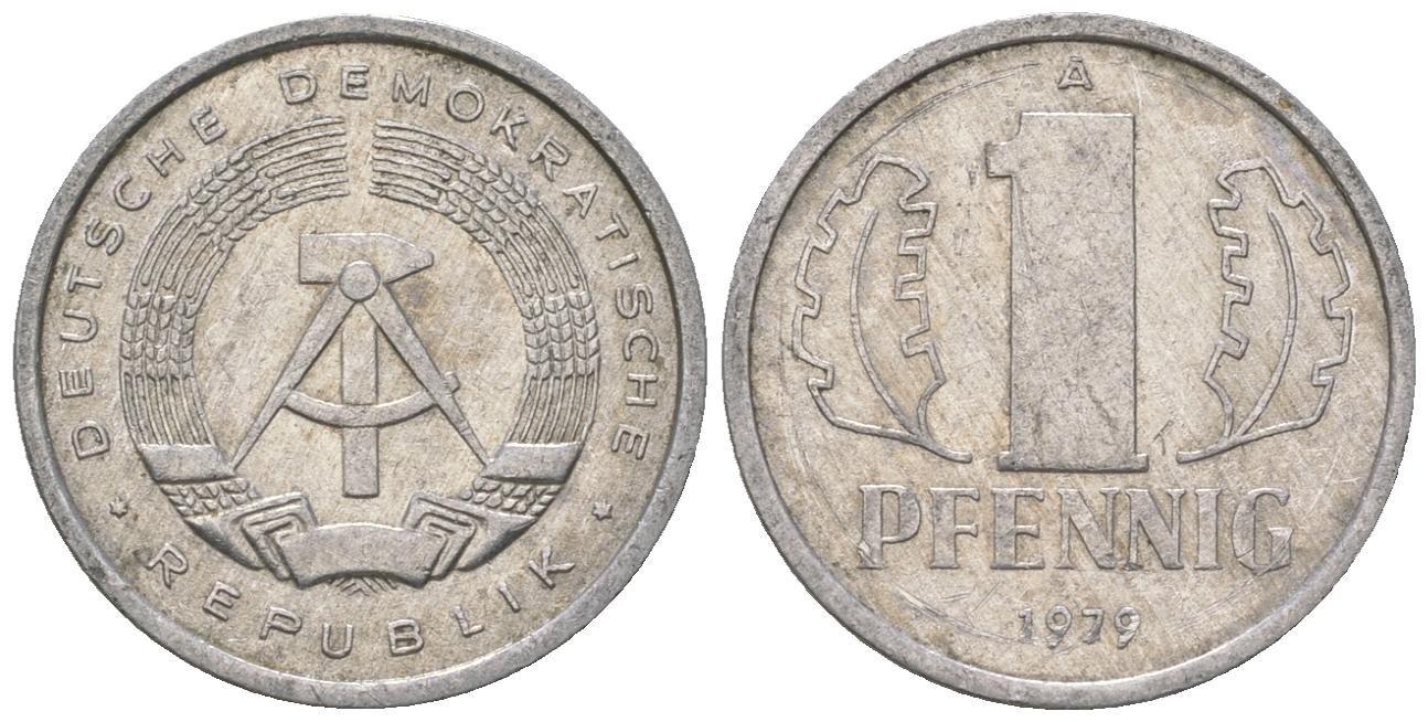 ГДР 1 пфенниг 1979 А KM 8.2 алюминий 4623-346