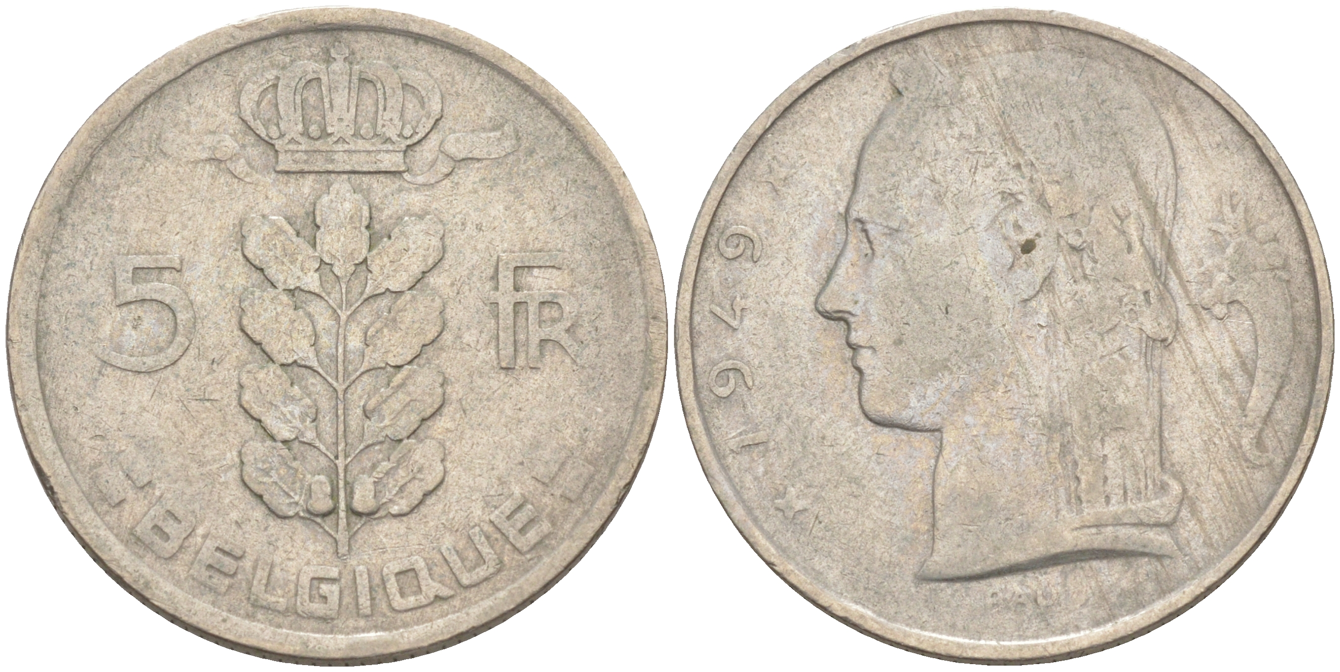 Бельгия 5 франков 1949 Леопольд III (1934-1950), Belgique KM 134.1 медно-никель 106-556
