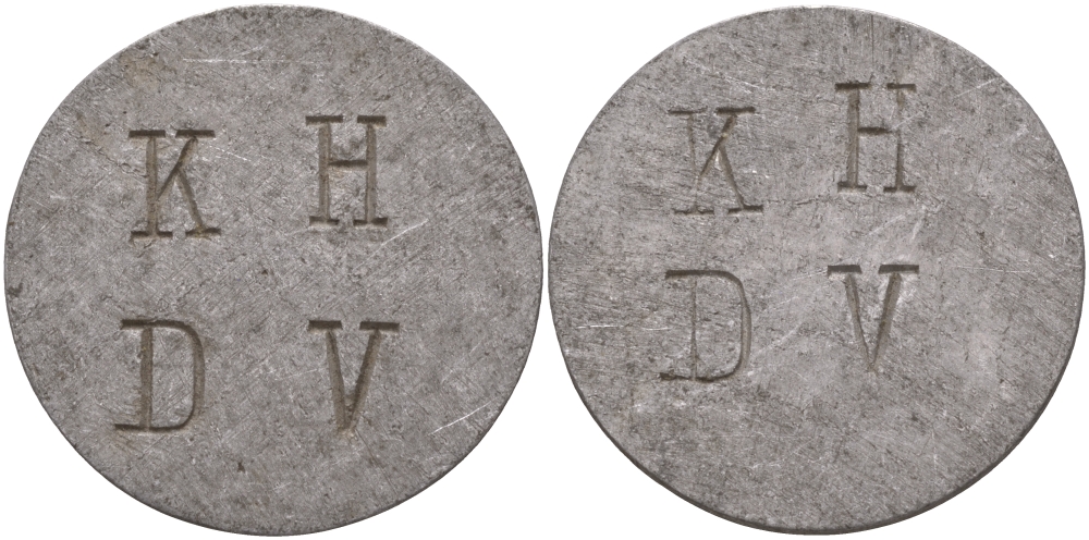 НИДЕРЛАНДЫ ЖЕТОН ND НА АВЕРСЕ И РЕВЕРСЕ KH DV, ДИАМЕТР 27 ММ. алюминий 98-754