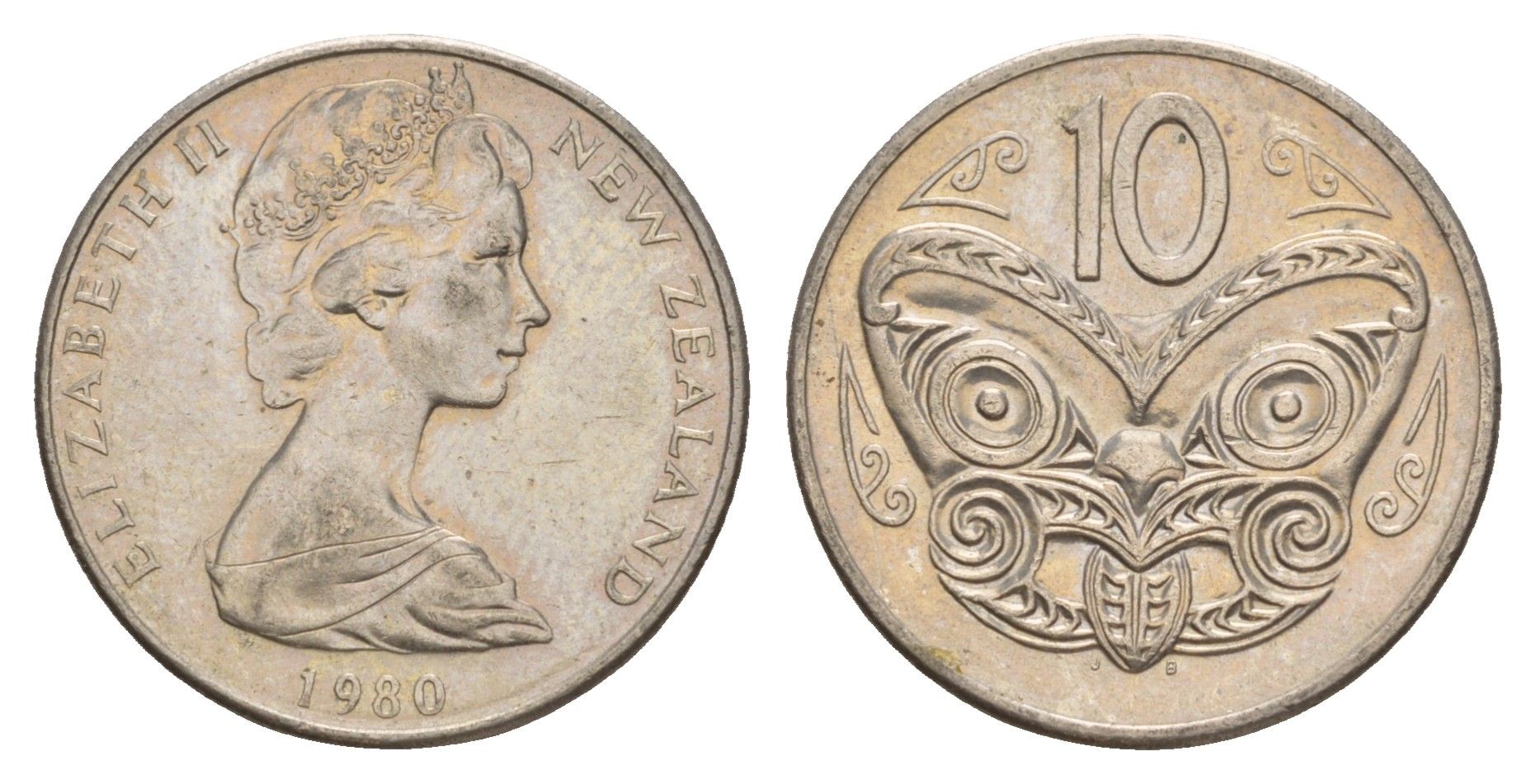 Новая Зеландия 10 центов 1980 KM 41.1 медно-никель 4179-1056