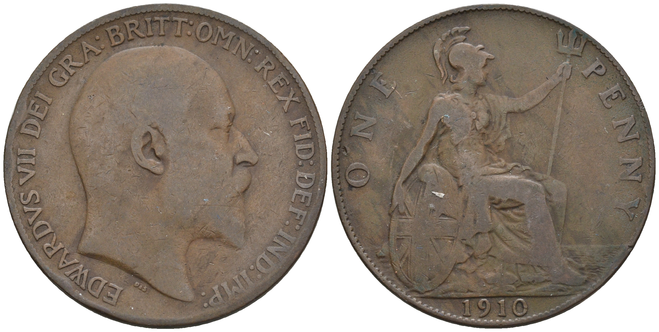 Великобритания 1 пенни 1912 Георг V (1910-1936) KM 810, Spink 4051 бронза 4607-1023