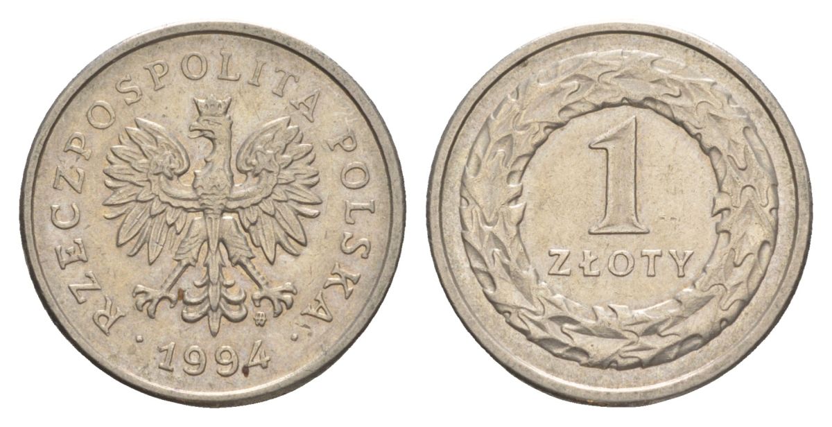 Польша 1 злотый 1994 Y 282 медно-никель 4626-454