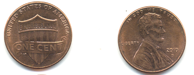 США 1 ЦЕНТ 2010 D ЛИНКОЛЬН KM NEW цинк плакированный медью UNC 179-624