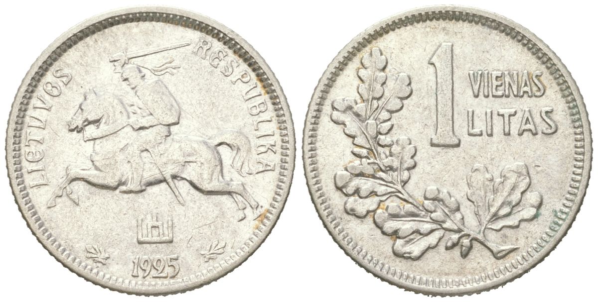 Литва 1 лит 1925 KM 76 серебро 4615-125