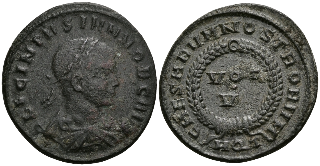 Римская Империя нуммий 320 - 321 Лициний II в ранге цезаря VOT V Аквилея Good Very fine RIC 73 бронза 1073-2-5-3