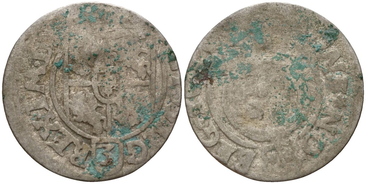 Польша 3 полкера (3 полторака - 1 крейцер) ND (1620-1627) Сигизмунд III Ваза (1587-1632) KM 41 серебро 4158-744