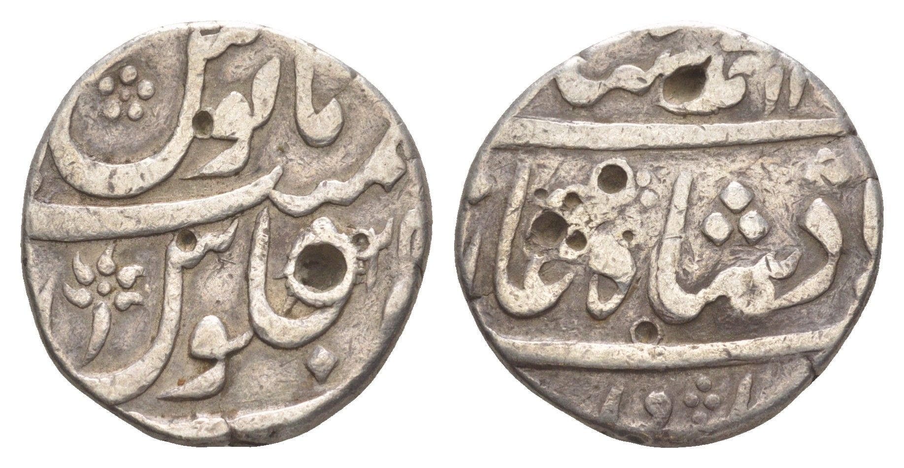 Индия, Империя Великих Моголов 1 рупия ND (1719-1748) AH (1131-1161), Мухаммад Шах (1719-1748) KM?436.34 серебро 1516-1313