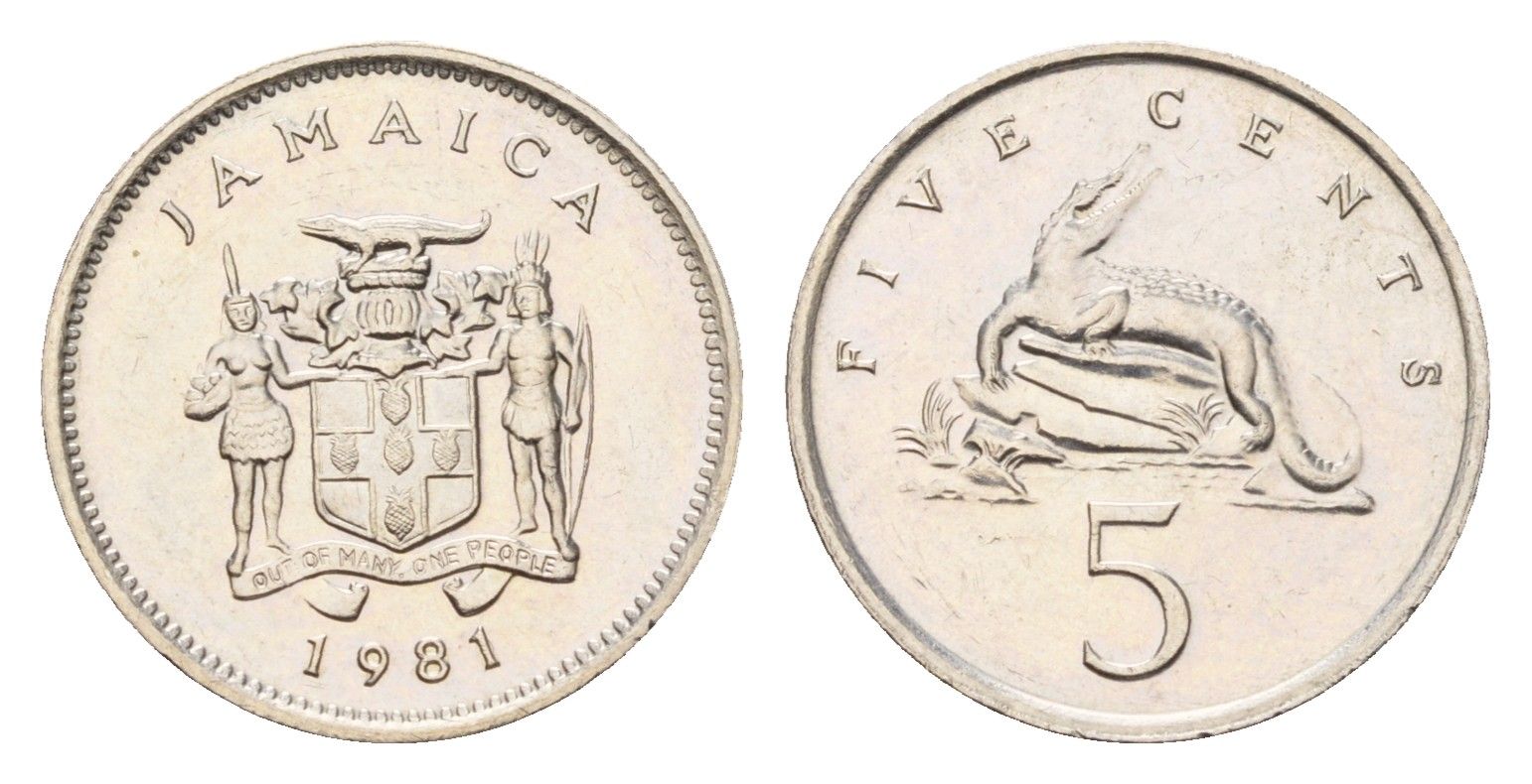 Ямайка 5 центов 1981 KM 46 медно-никель UNC 4669-326