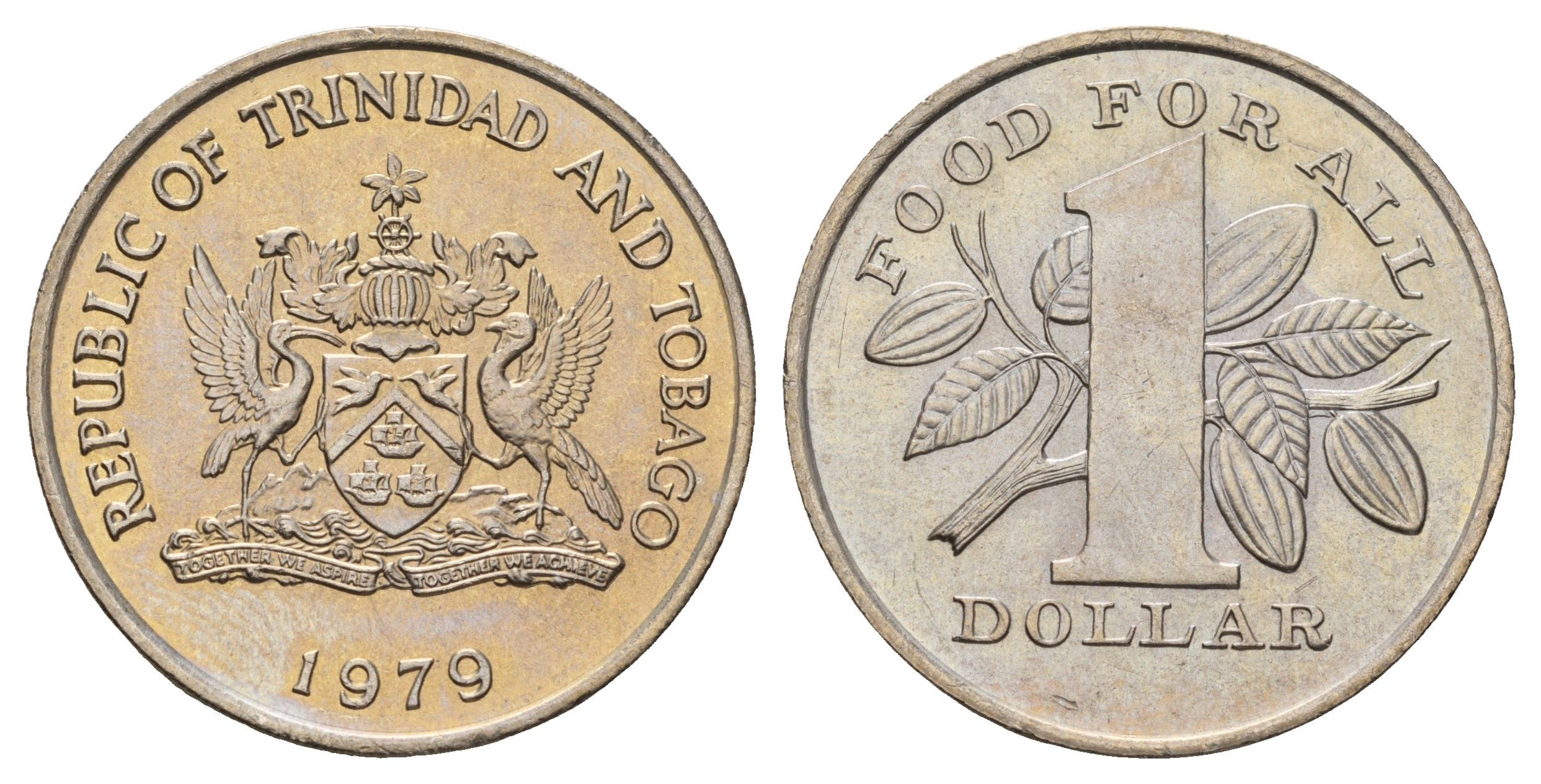 Тринидад и Тобаго 1 доллар 1979 Продовольственная программа - ФАО KM 38 медно-никель UNC 4672-425