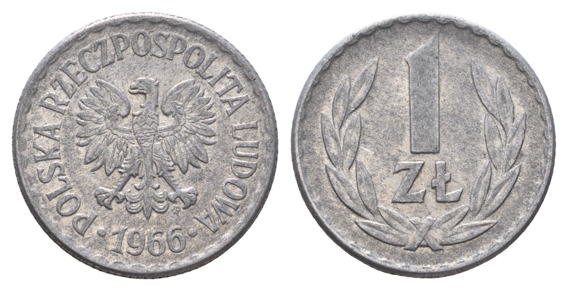 Польша 1 злотый 1966 Y 49.1 алюминий 4637-1121