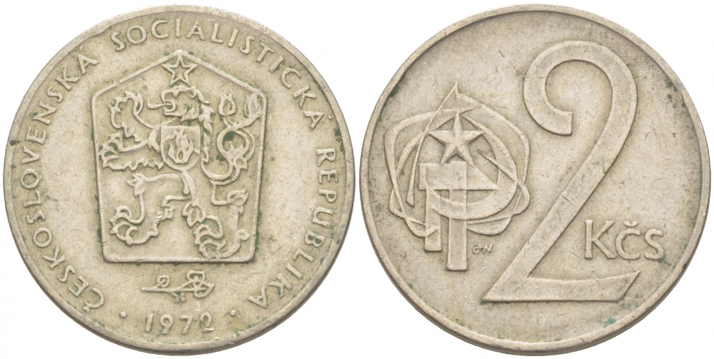 Чехословакия 2 кроны 1972 KM 75 медно-никель 4539-952