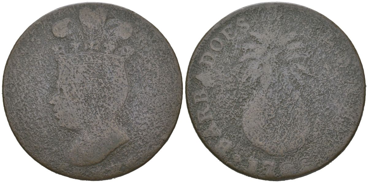 Барбадос 1 пенни 1788 медь 4044-221