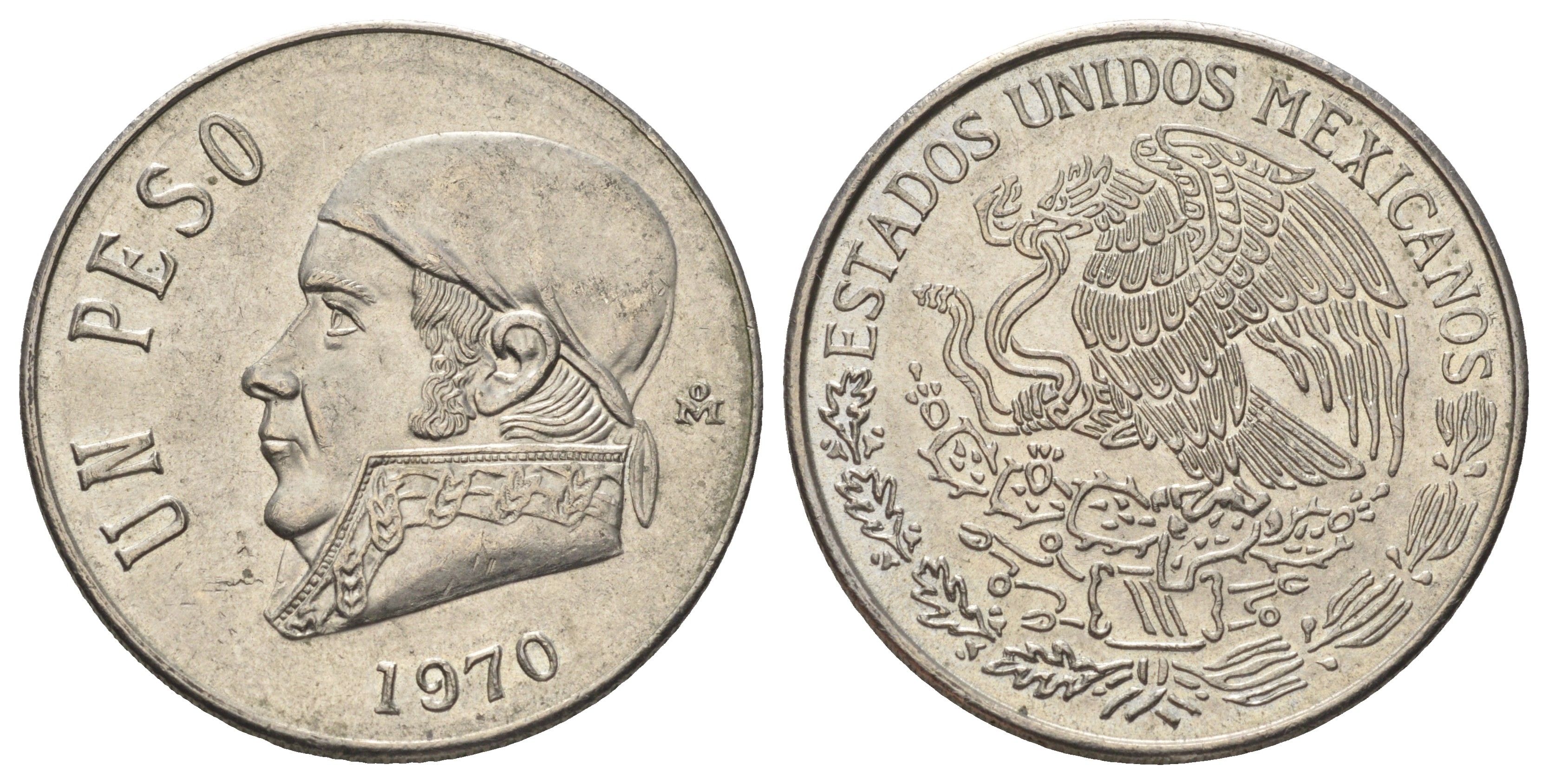 Мексика 1 песо 1970 Хосе Мария Морелос KM 460 медно-никель 4590-633