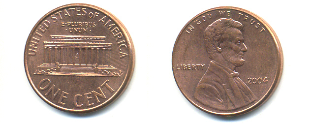 США 1 ЦЕНТ 2004 ЛИНКОЛЬН KM 201b цинк плакированный медью 86-459