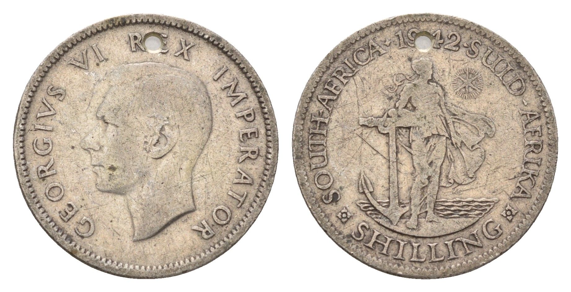 ЮАР 1 шиллинг 1942 Георг VI (1936-1952) KM 28 серебро 4657-823