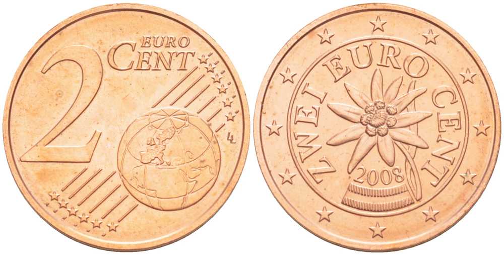 АВСТРИЯ 2 ЕВРОЦЕНТА 2008 SPECIAL UNC KM 3083 сталь плакированная медью UNC 206-1127