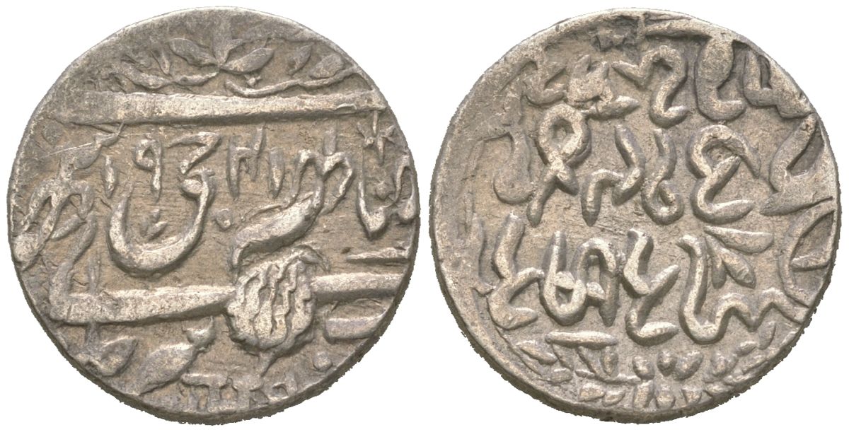 Индия, Джамму энд Кашмер 1 рупия 1941 AH 1884, Ранвир Сингх Y 21a серебро 441-1411