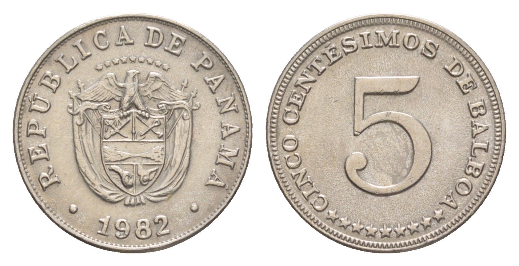 Панама 5 сентесимо 1982 KM 23.2 медно-никель UNC 4643-1257