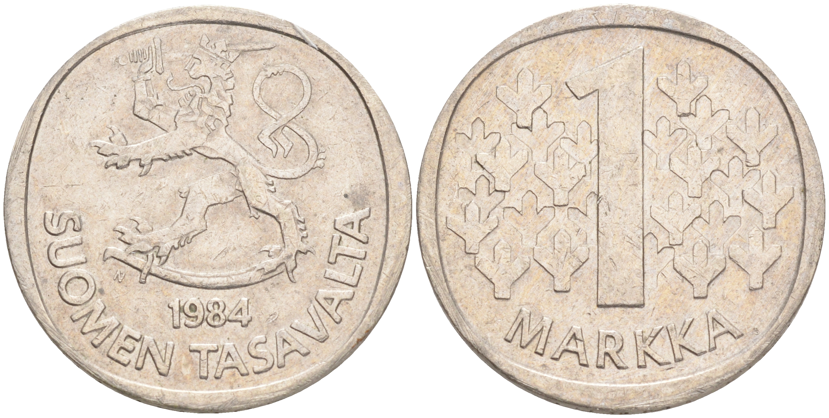 ФИНЛЯНДИЯ 1 МАРКА 1984 N KM 49а медно-никель 4556-725