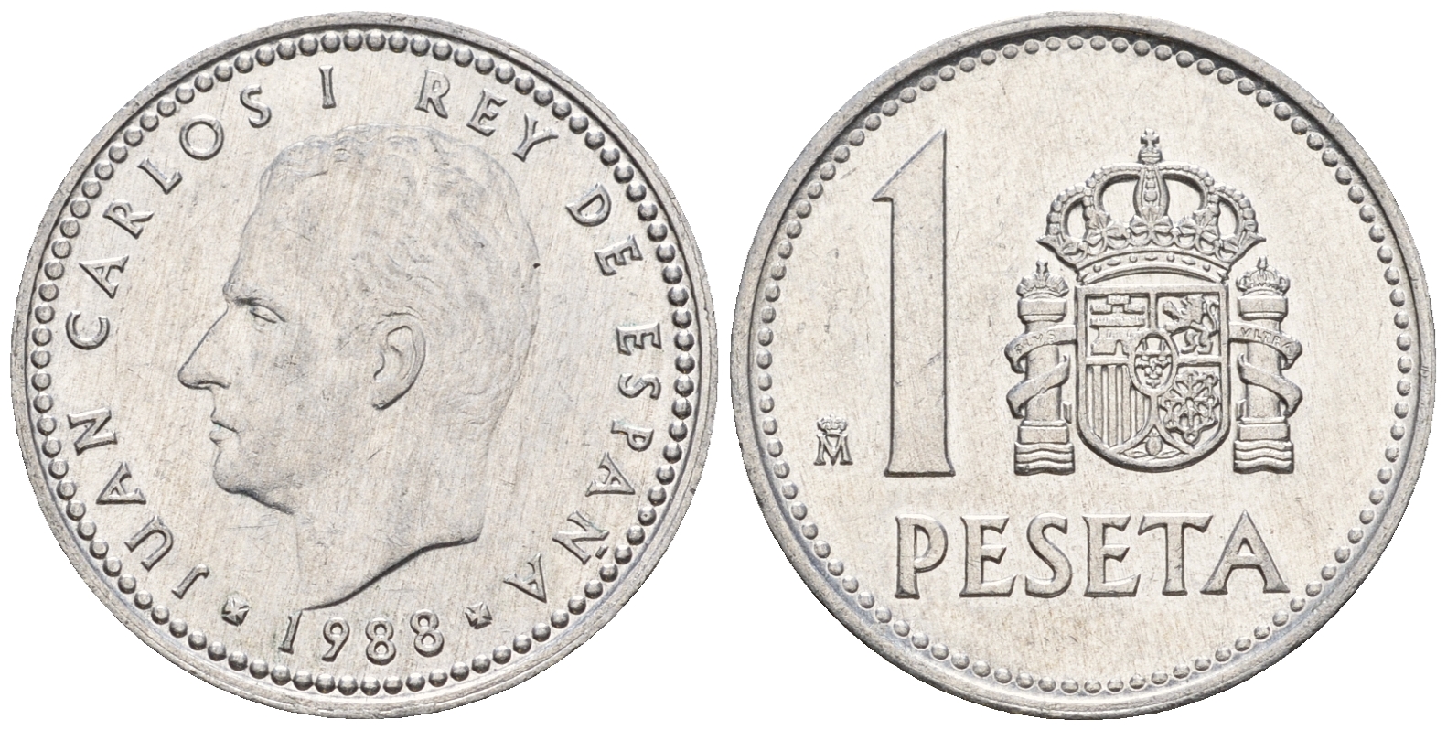 Испания 1 песета 1988 Хуан Карлос I (1975-2014) KM 821 алюминий 259-333