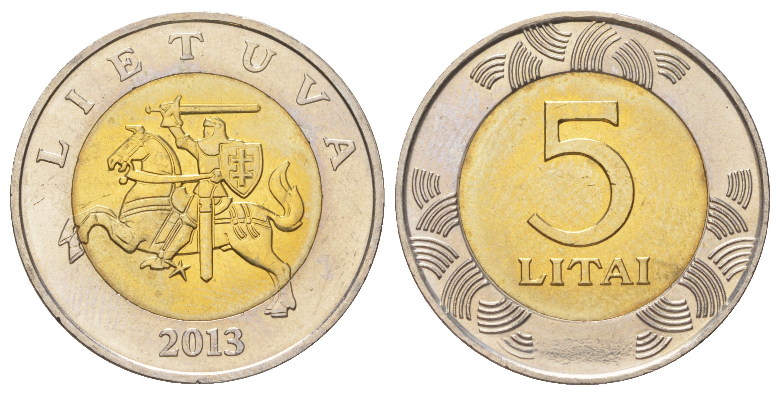 Литва 5 лит 2013 KM 113 биметалл UNC 4624-733