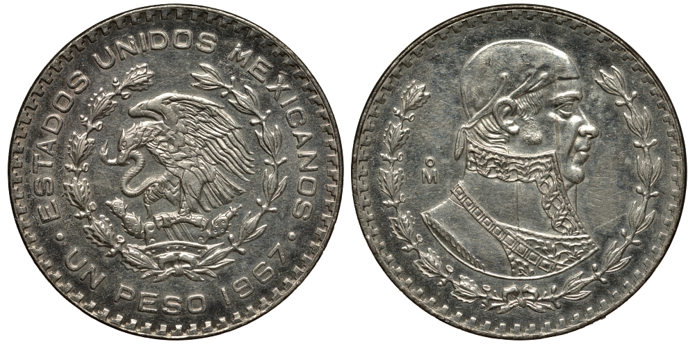 Мексика 1 песо 1967 Хосе Мария Морелос KM 459 серебро 74-824