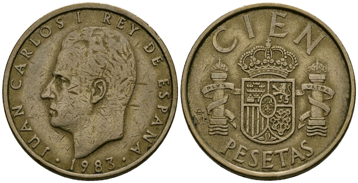 Испания 100 песет 1983 Хуан Карлос I (1975-2014) KM 826 алюминиевая бронза 4586-213