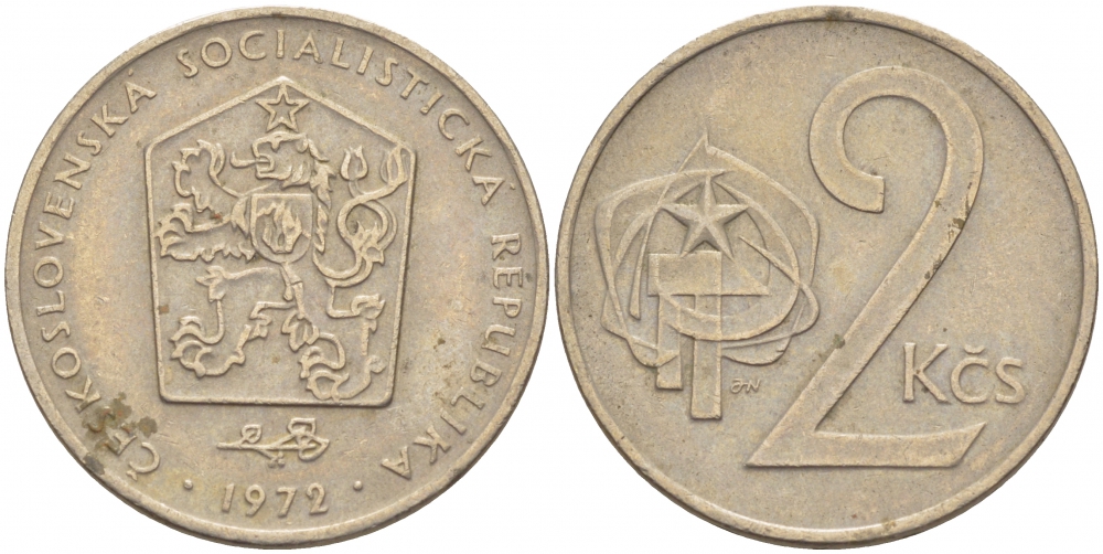 Чехословакия 2 кроны 1972 KM 75 медно-никель 3856-1245
