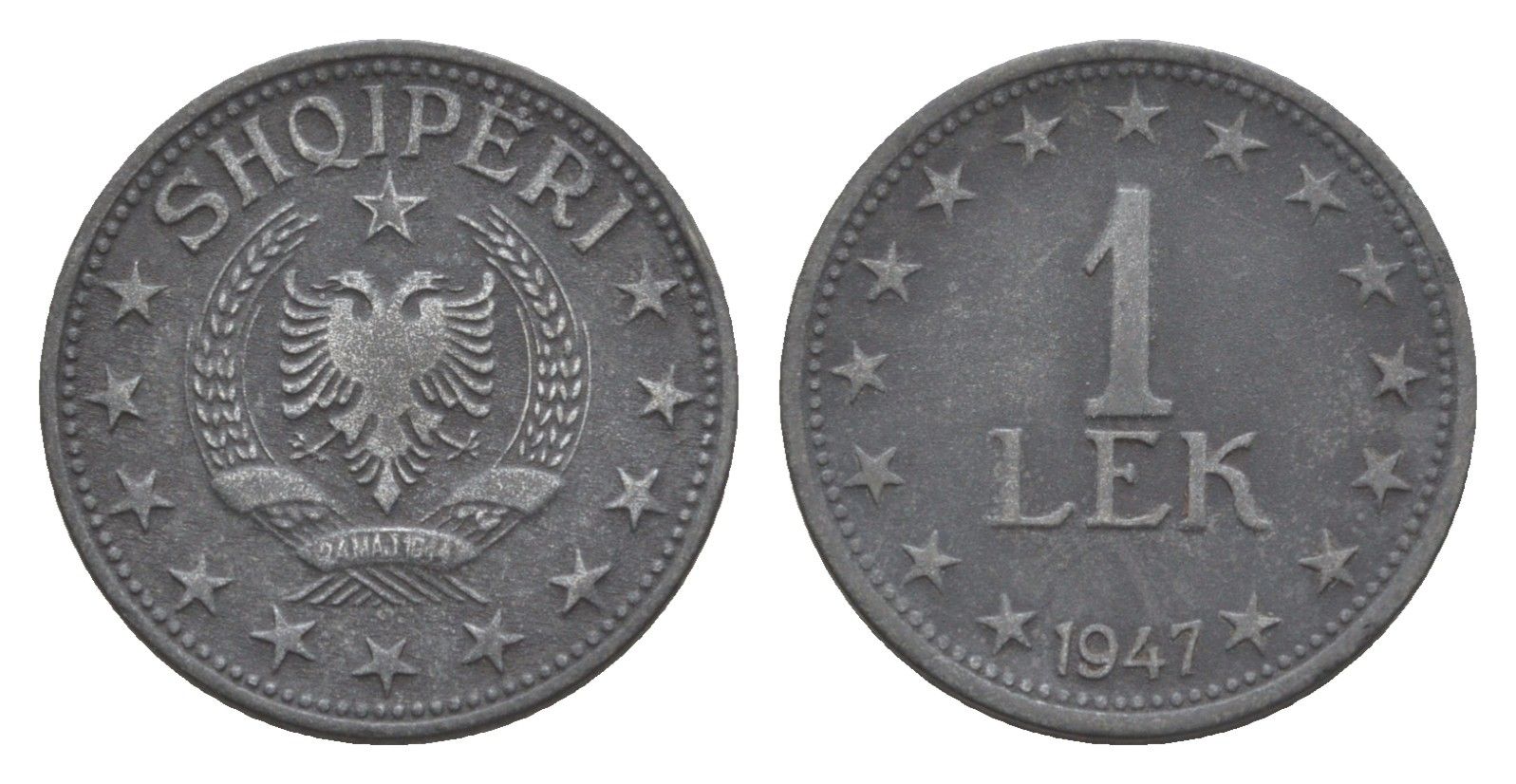 Албания 1 лек 1947 KM 36 цинк 4644-955