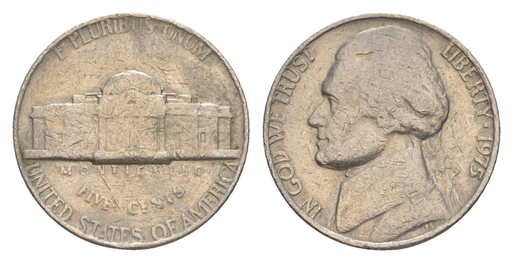 США 5 центов 1975 Джефферсон KM A192 медно-никель 4649-1266