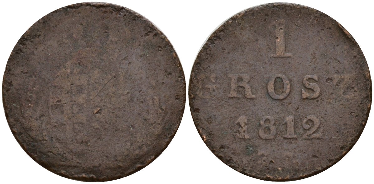 Польша 1 грош 1812 IB, Фридрих Август III (1806-1827) C 81 медь 4158-525