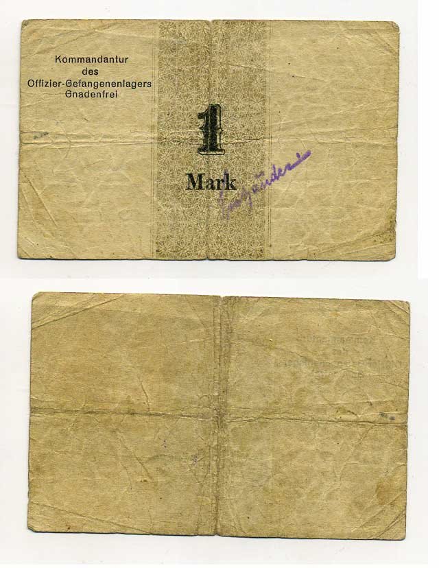 Германия 1 марка ND Гнаденфрей, лагерь военнопленных офицеров Tieste 284.02 бумага 00-00