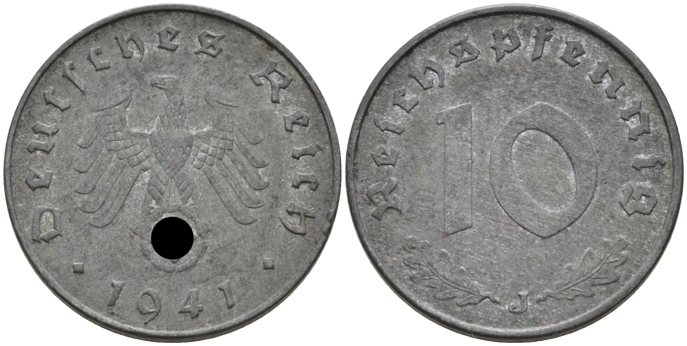 ГЕРМАНИЯ 10 РЕЙХСПФЕННИГОВ 1941 J J. 371, KM 101 цинк 75-242