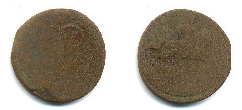 РОССИЯ 1 КОПЕЙКА 1759 медь 61-544