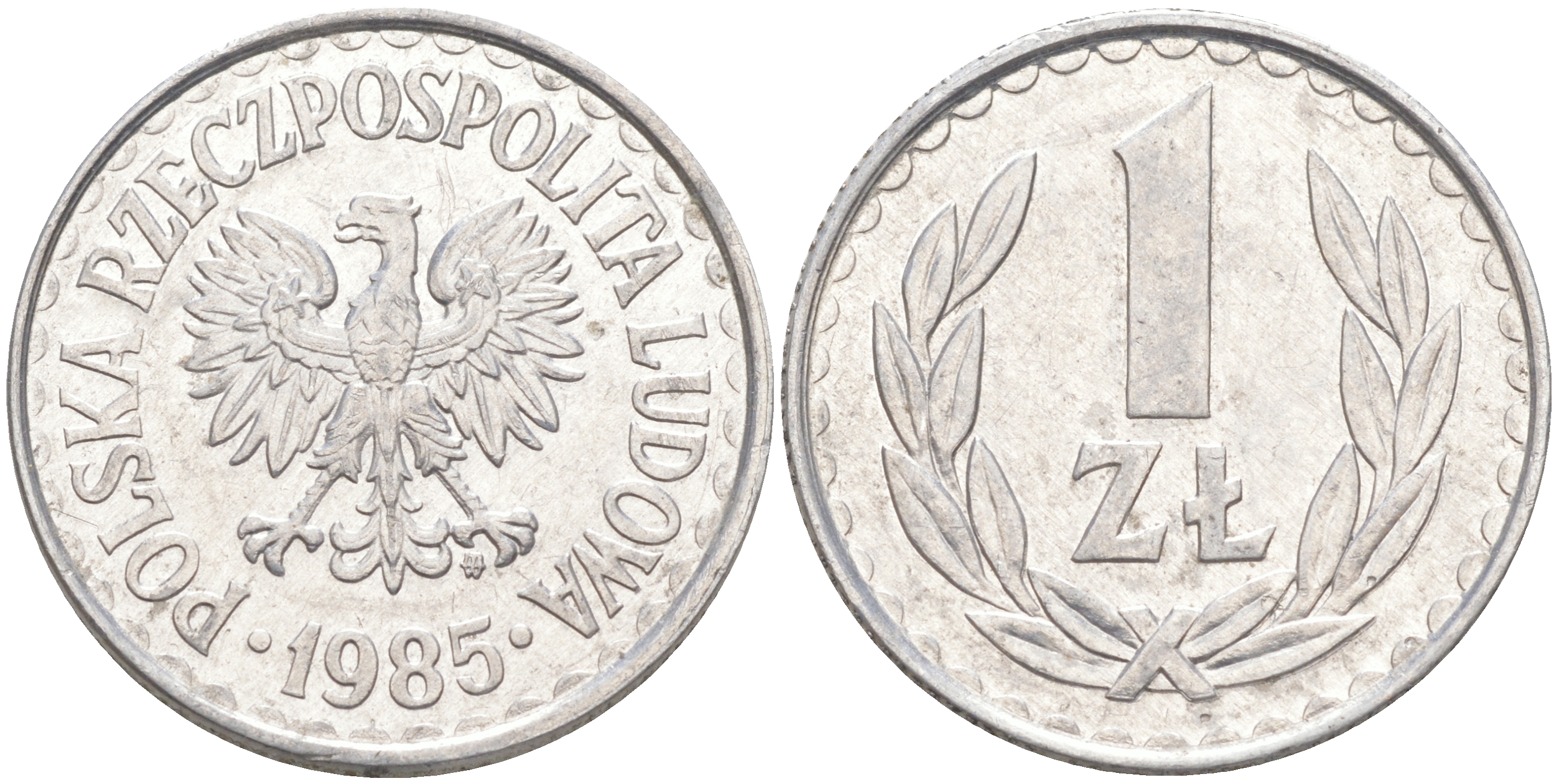 Польша 1 злотый 1985 MW, Народная Республика KM 49.1, Parchimowicz 213x алюминий 106-541