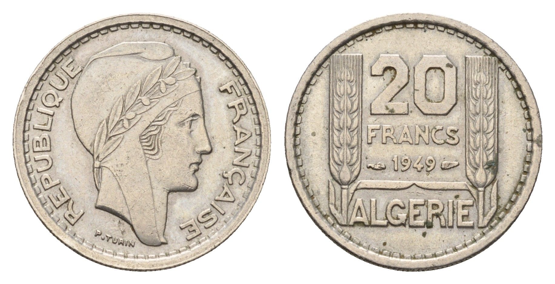 Алжир 20 франков 1949 KM 91 медно-никель 87-1143