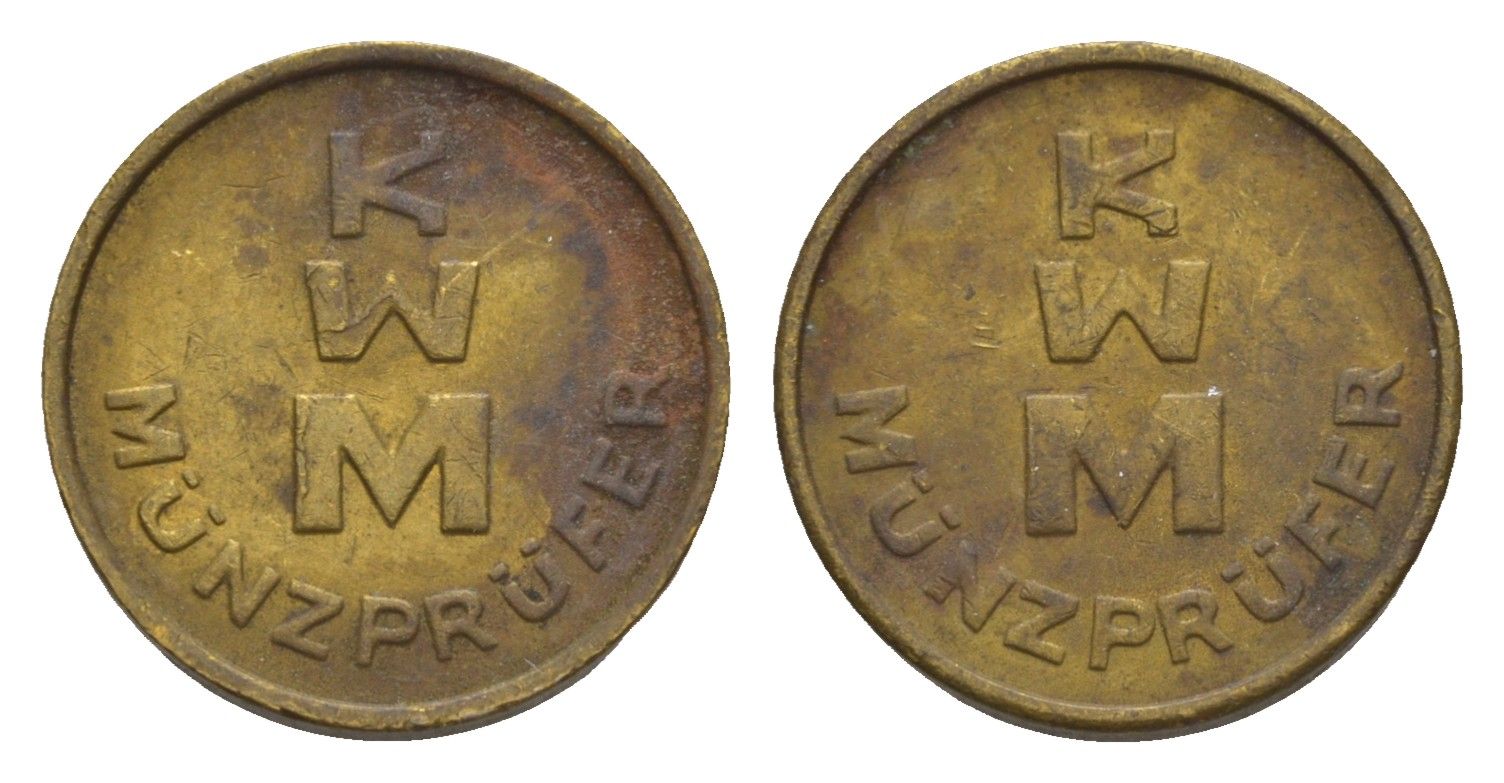 Германия жетон для автомойке KWM диаметр 18,5 мм, вес 4,46 гр латунь 4655-655